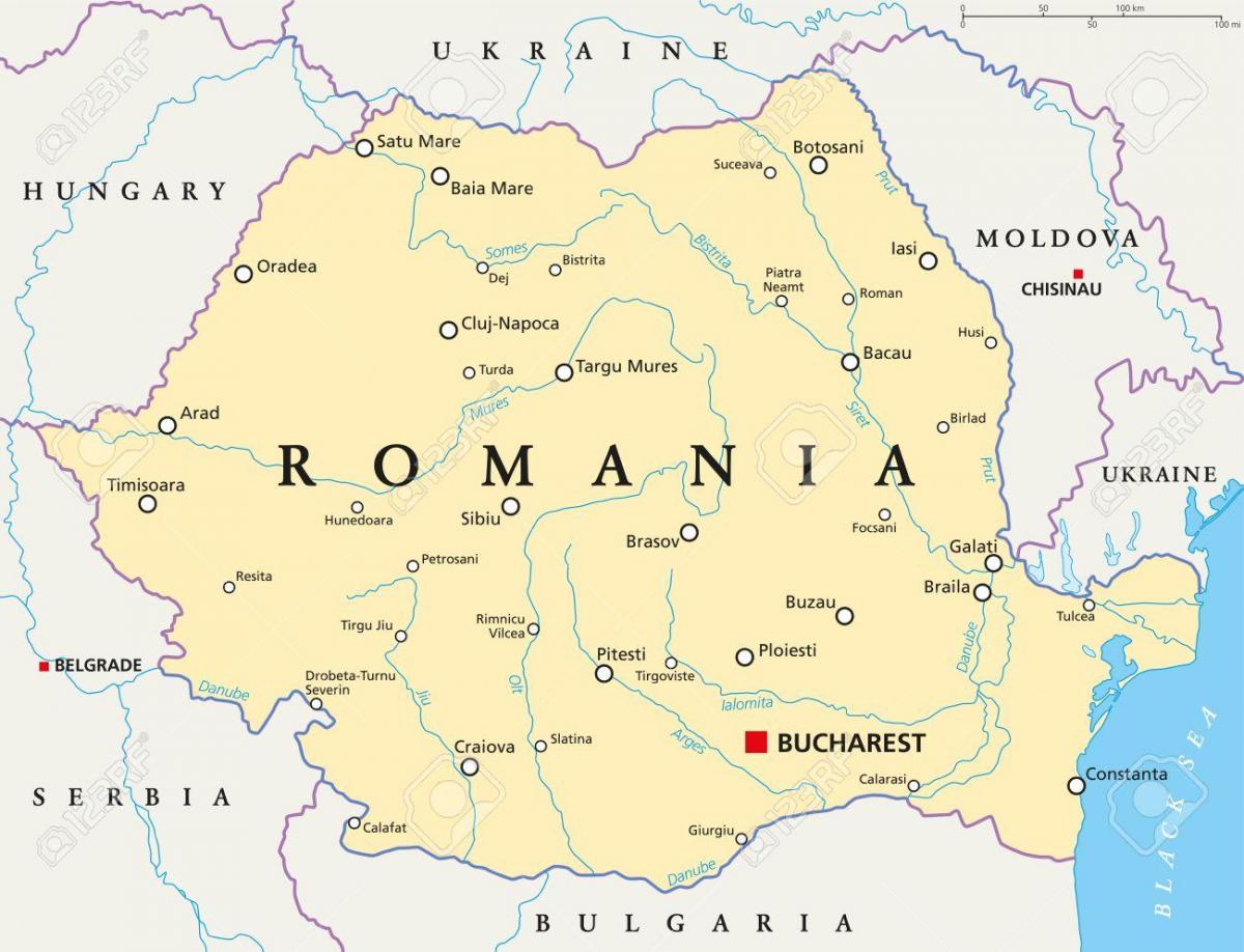 mapa Bukareszt, Rumunia