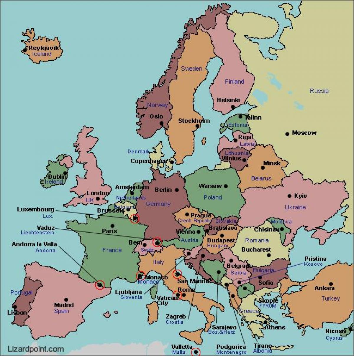 Mapa Bukaresztu Europy