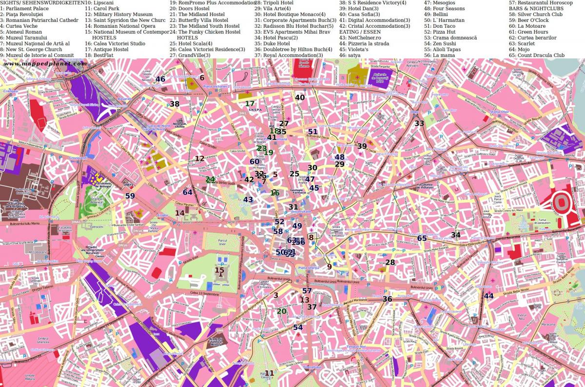 Bukareszt mapa ulic