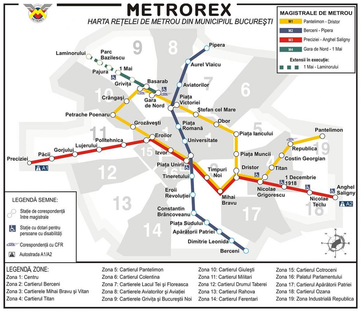 mapa metra Бухарестская