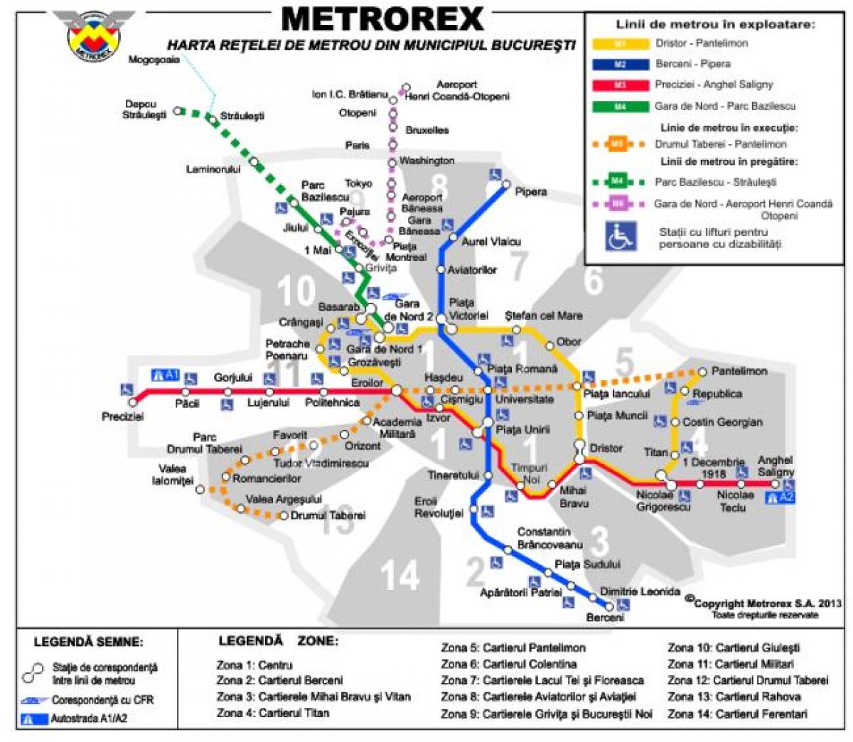 Bukareszt mapa metra 