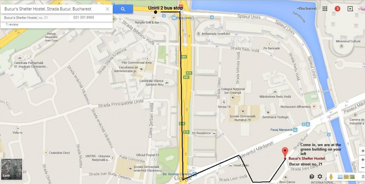Mapa hostel Bukareszt