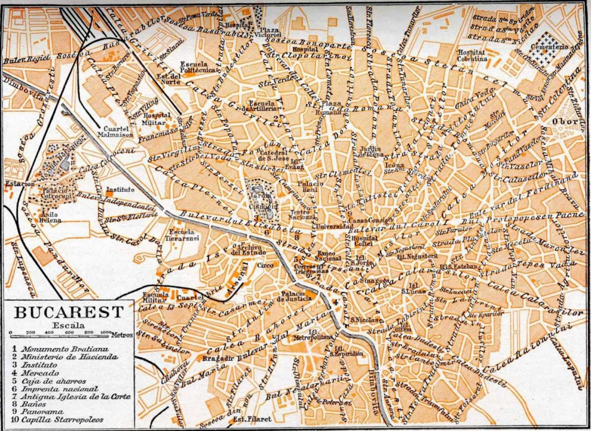 Stare miasto Bukareszt mapie