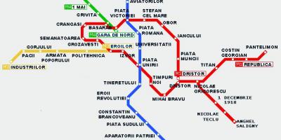 Mapa metra w Bukareszcie