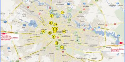 Mapa Bukareszt zabytki 